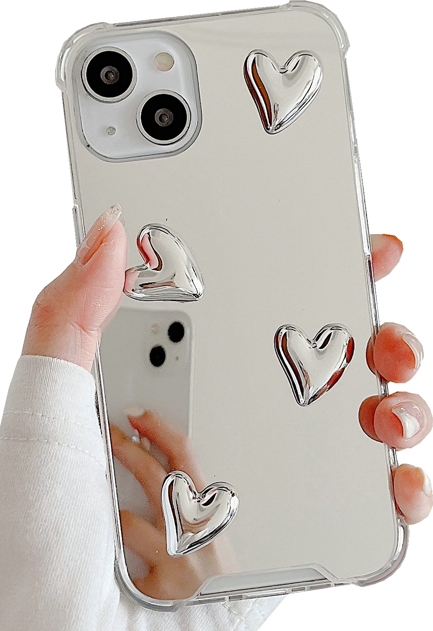 Flexible 3D Heart Soft Silicone 
Mirror Case