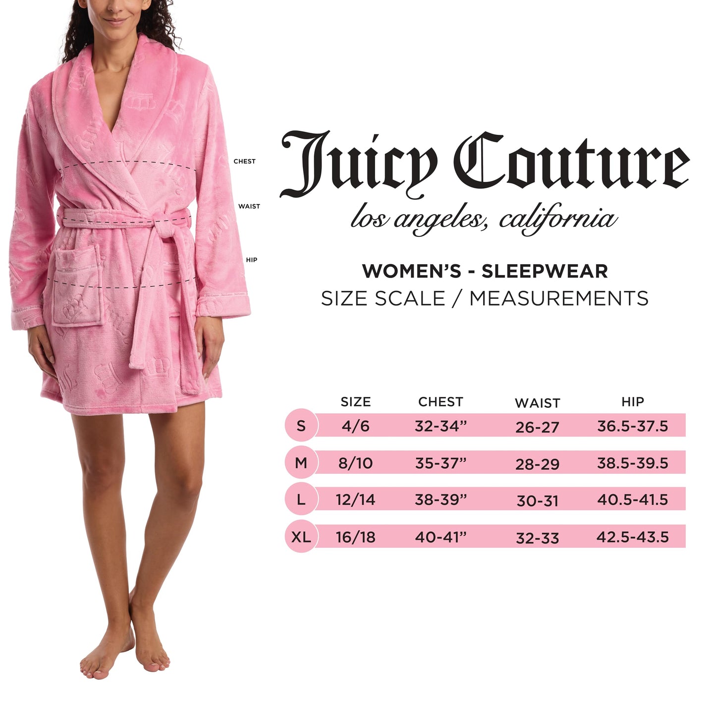 Juicy Couture Women's Super Soft Luxe Plush Shawl Collar Robe