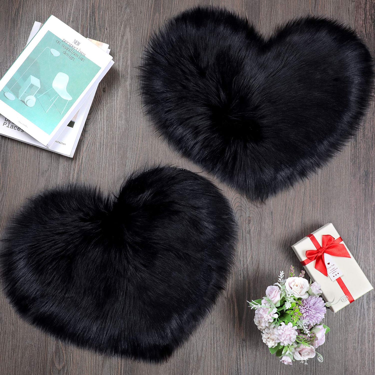 Heart Shaped Rug Faux Room Fluffy Carpe