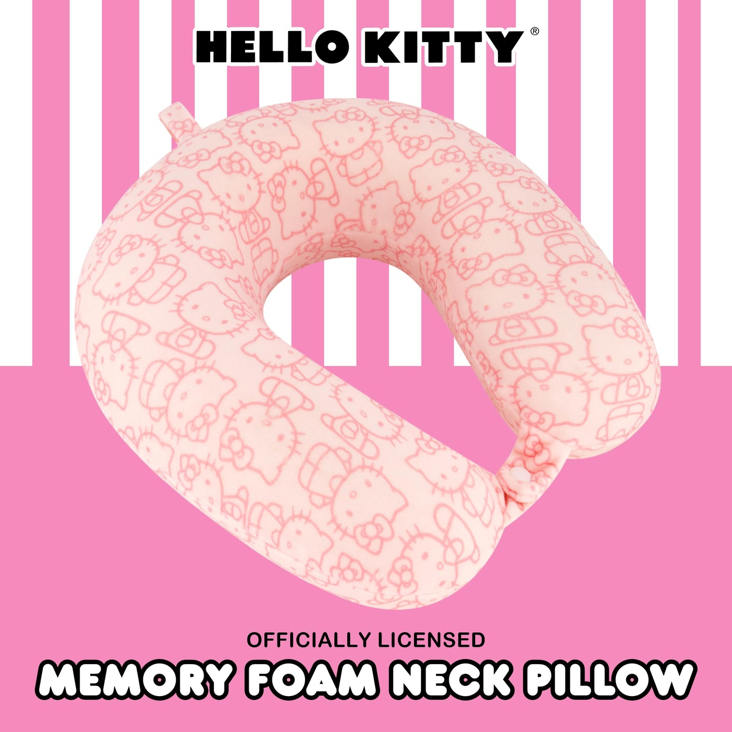 Hello Kitty Neck Pillow Support, Portable Travel Car Pillow for Sleep