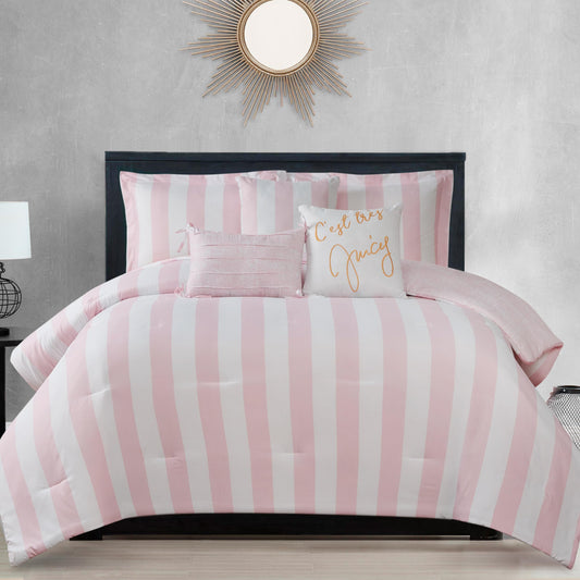 Juicy Couture Cabana Stripe Reversible Bedding Set