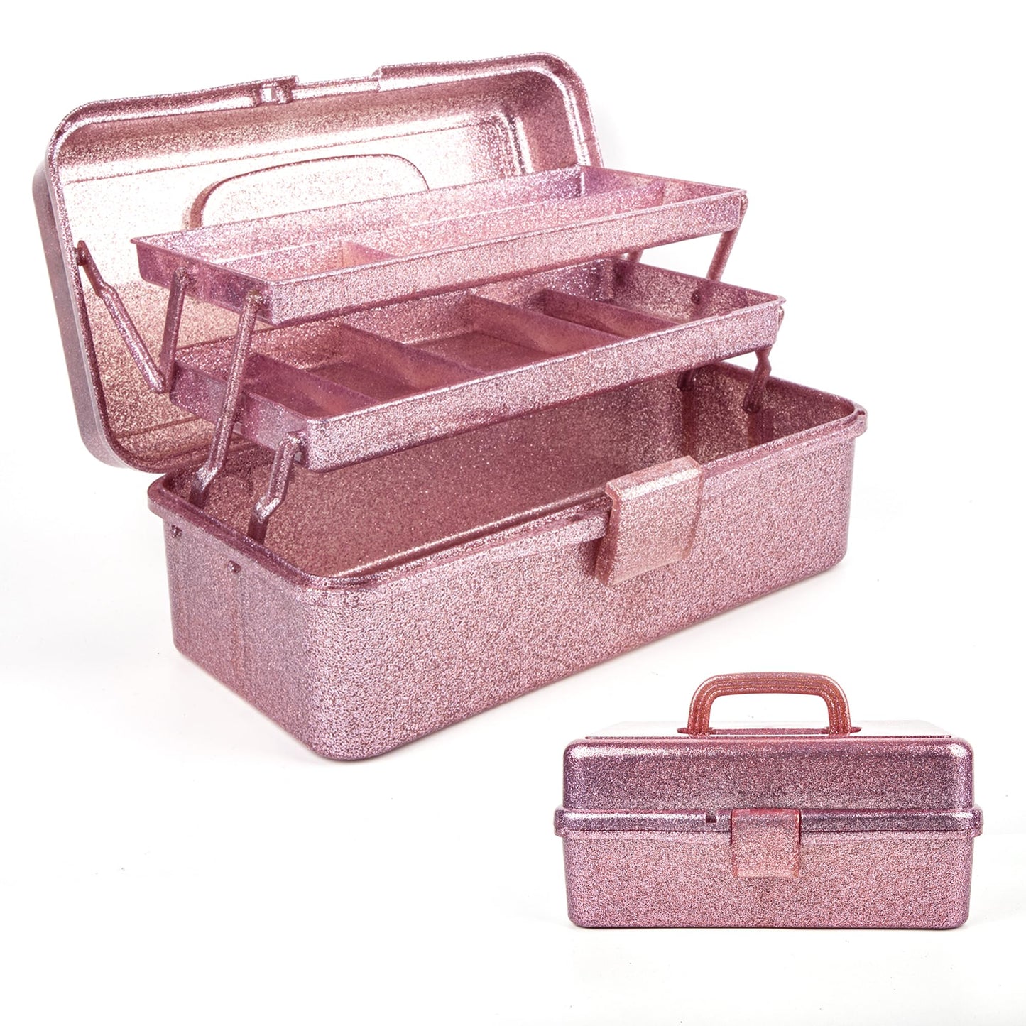 Glitter Pink Three-Layer Multipurpose Art&Craft Tool Storage Box