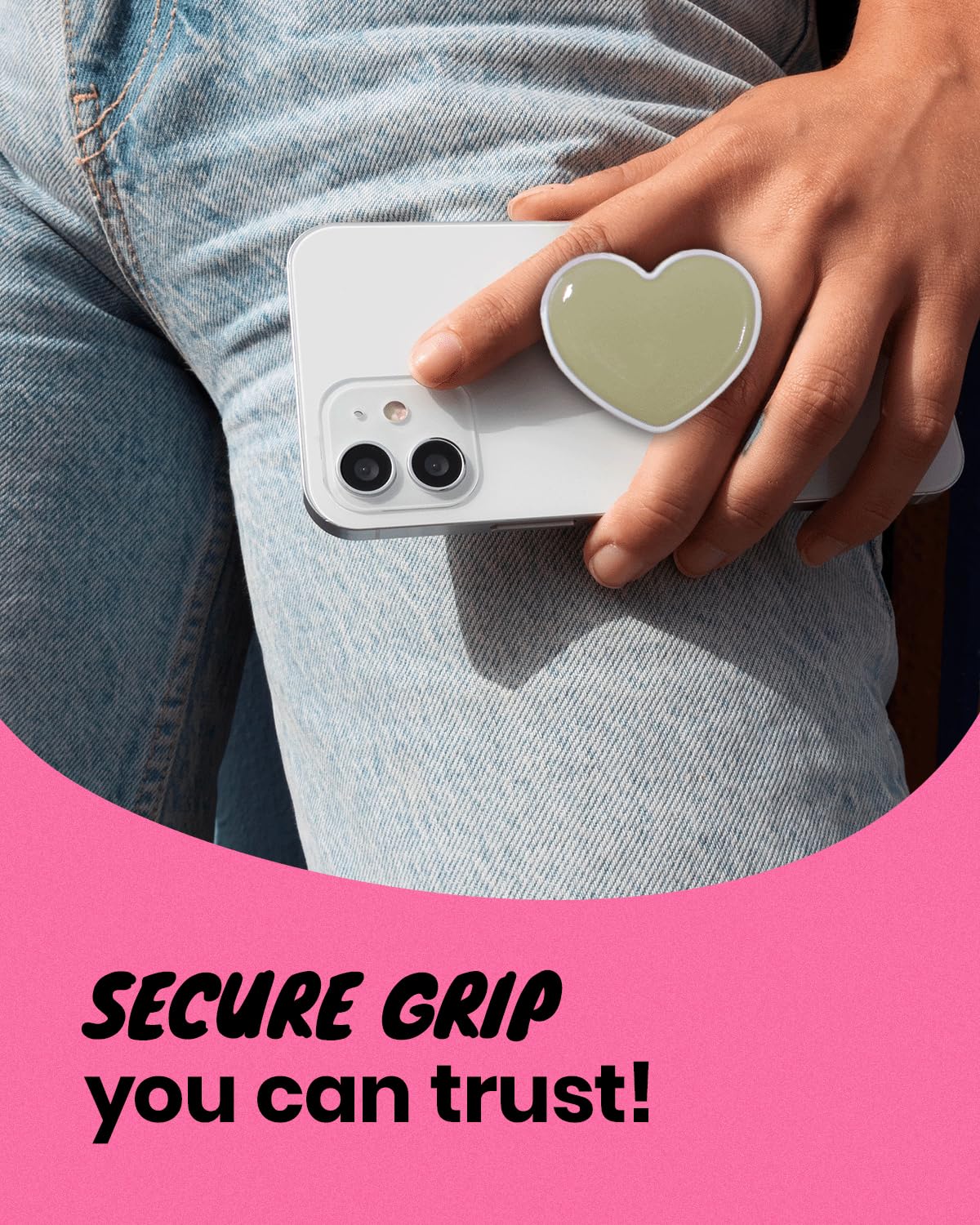 Cute Solid Color Heart Shape Collapsible Mobile Phone Grip Stand Holder for Smartphone Tablet Cell Phone Accessory