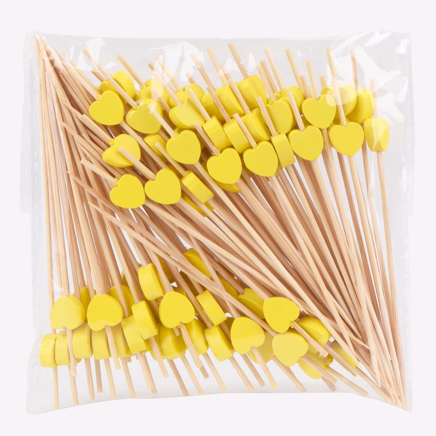 Heart-Shaped Bamboo Cocktail Picks – Natural Toothpicks for Appetizers, Fruit, Desserts & Sandwiches 100-Pack