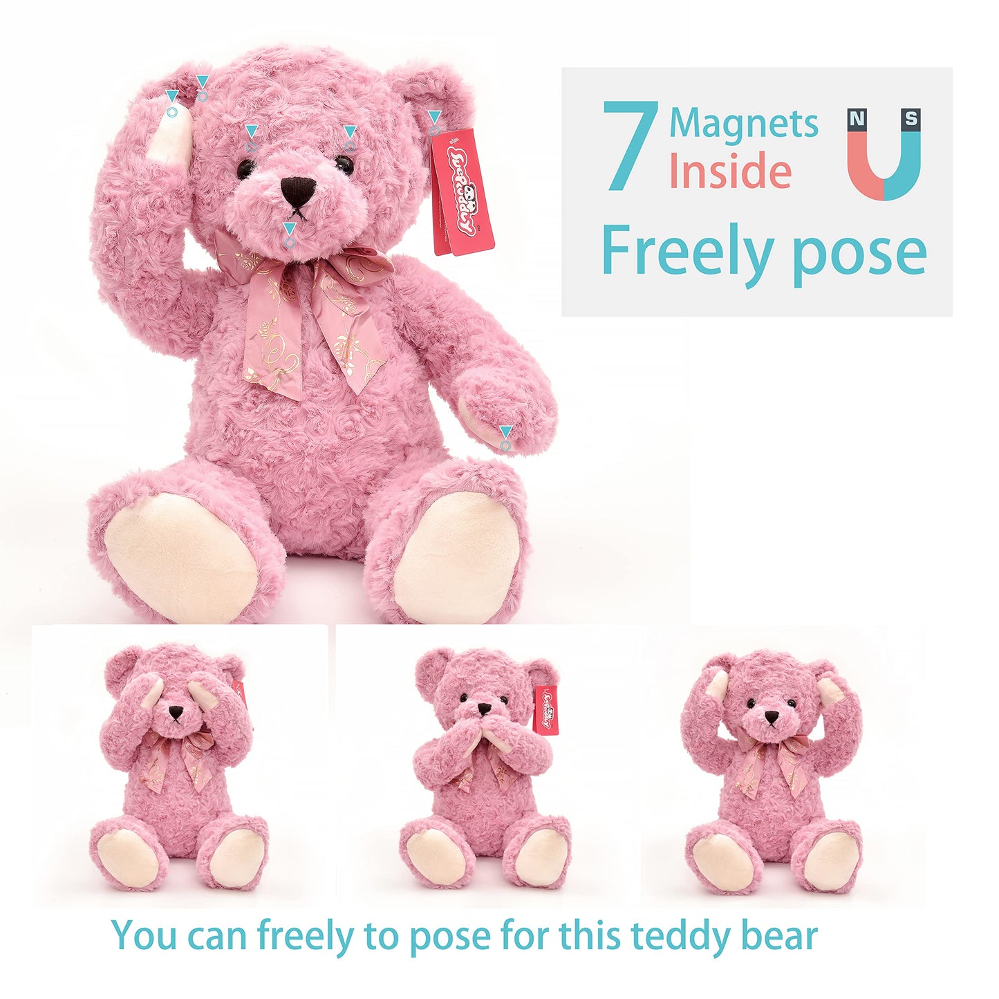 Posed Teddy Bear Stuffed Animal Cute Plush 20”