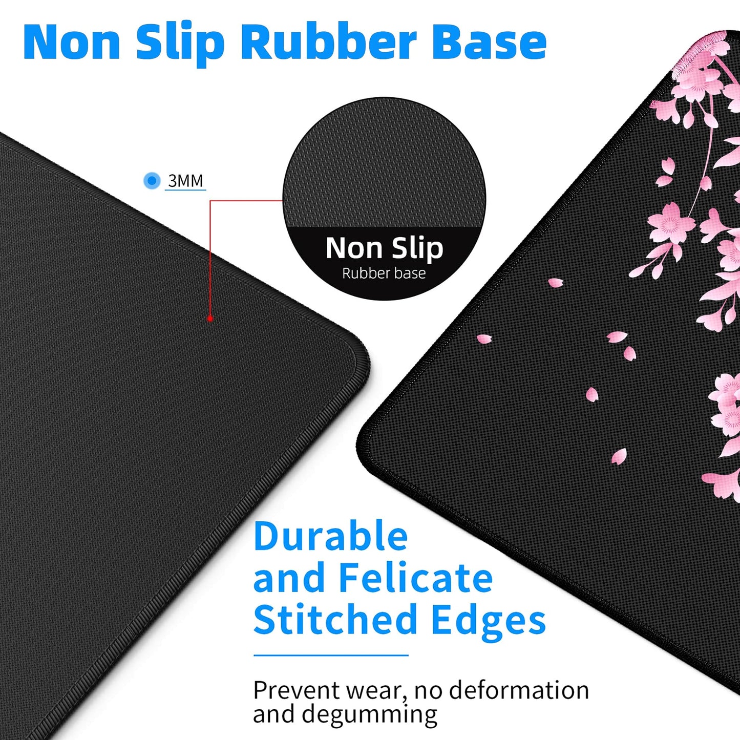 Desk Mat Modern Abstract Cute Large Mouse Pad XL 31.5x11.8in 3mm Non-Slip Rubber Base