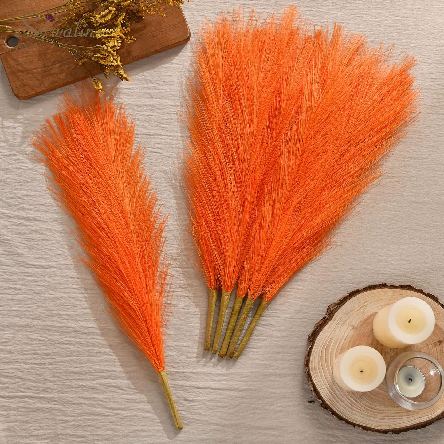 Faux Pampas Grass Decor 17.7 Inch 6pcs, Home Decor