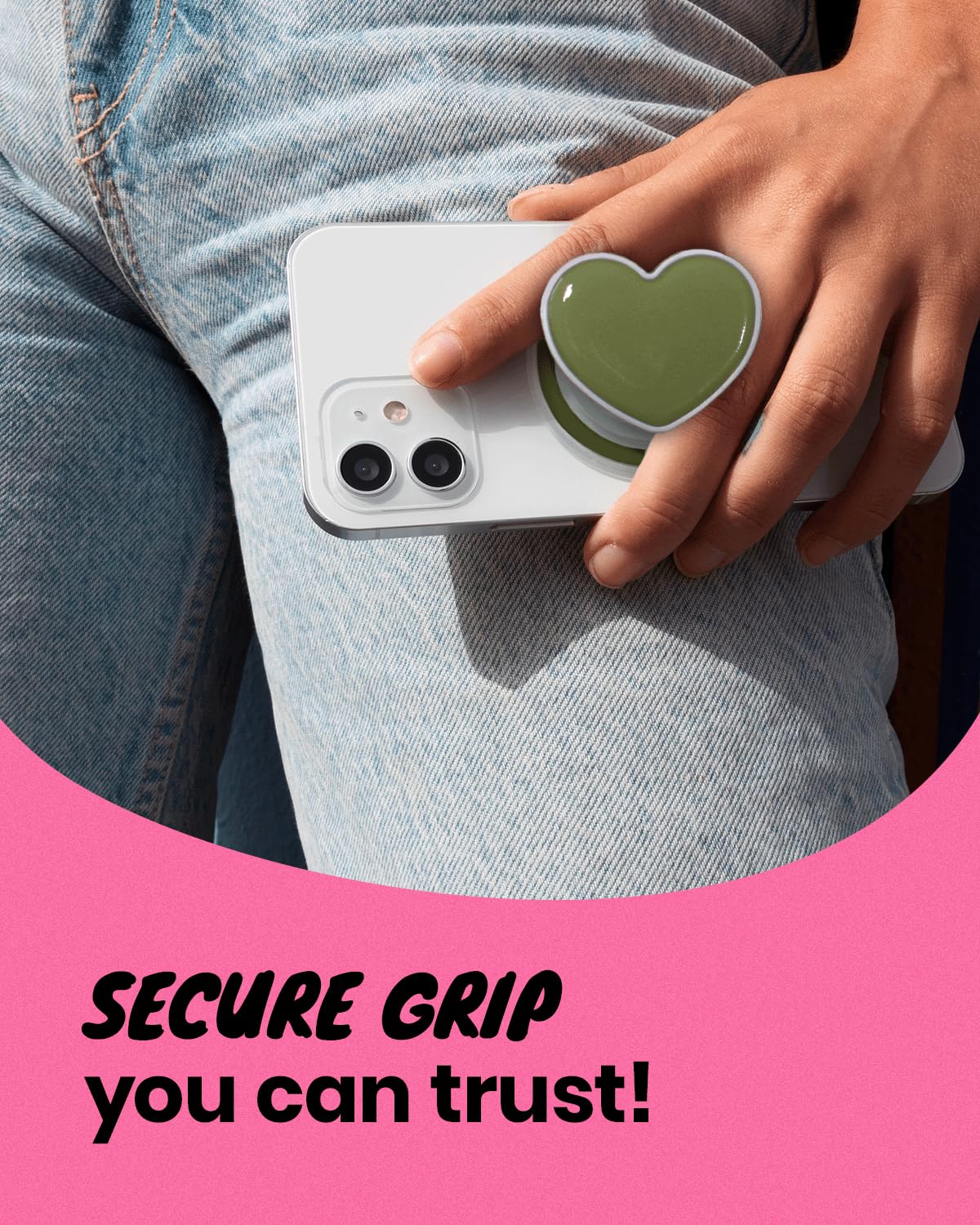 Cute Solid Color Heart Shape Collapsible Mobile Phone Grip Stand Holder for Smartphone Tablet Cell Phone Accessory