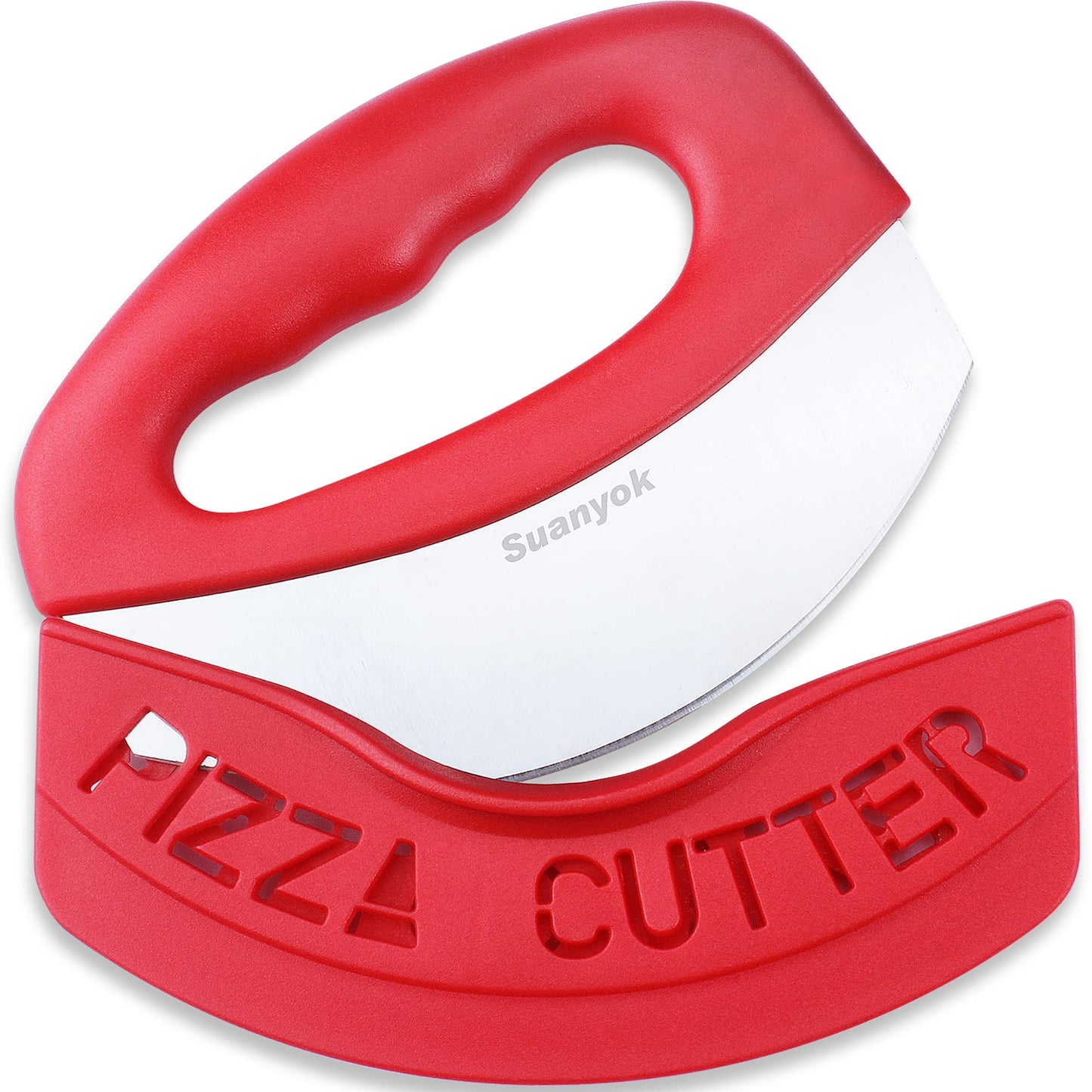 Premium Pizza Cutter Food Chopper-Super Sharp Blade Stainless Steel Pizza Cutter with Protective Sheath Multi Function Pizza Knife