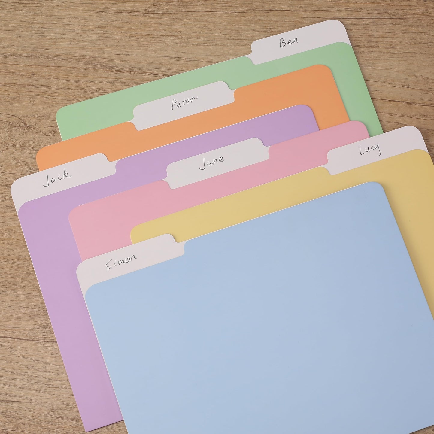 Pastel Colored Poly File Folders, 1/3 Cut Tab, 6 Pack, Letter Size, File Folders