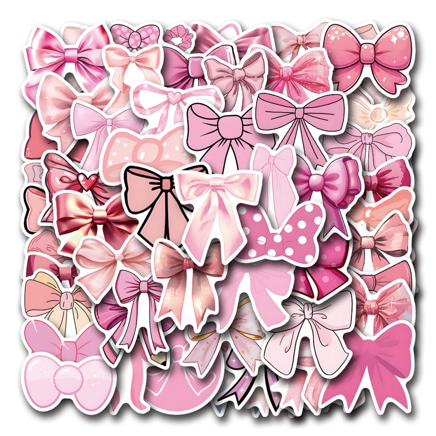 Coquette Bows Stickers - Monogram Decal Vintage Aesthetic Stickers,Vinyl Waterproof 55 PCS