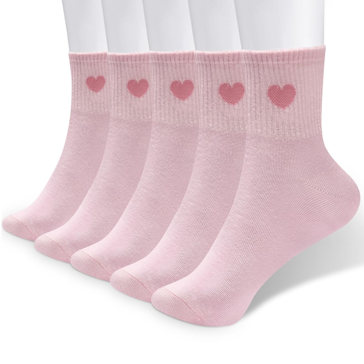 Women's Crew Socks Ankle High Cotton Fun Cute Athletic Running Socks(5-Pairs With Present Box)