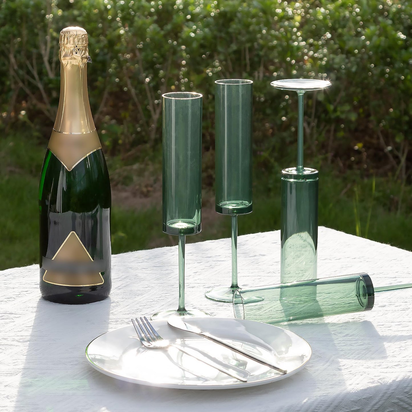 Reusable Acrylic Toasting Glasses - Stemmed Coupes Square