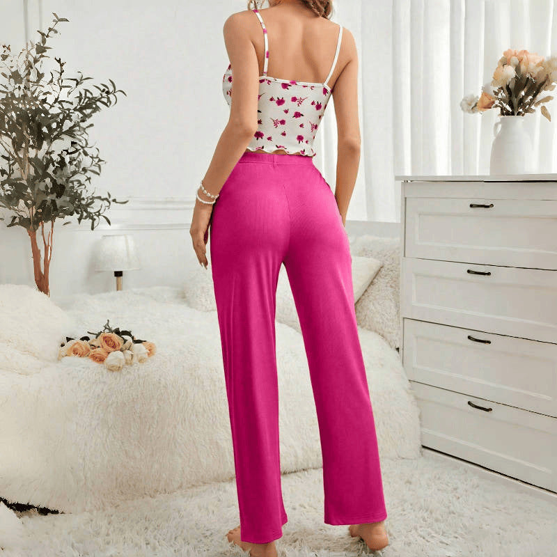 Ladies' Homewear Suspender Trousers Casual And Comfortable Pajamas Suit