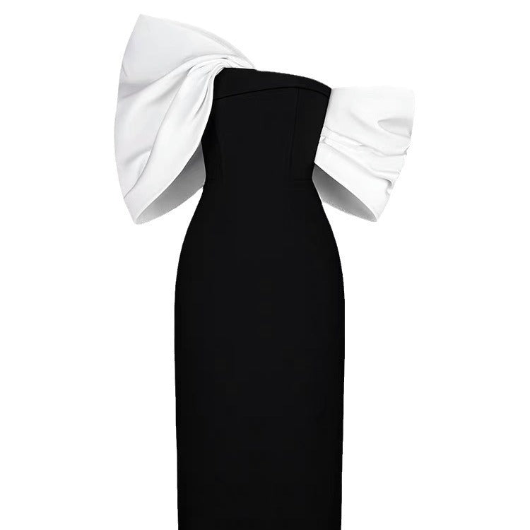 Big Bow Dress Socialite High Waist Office Lady Sheath Dress