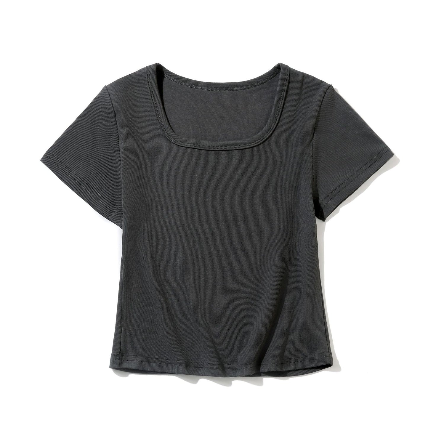 Women's American-style Square Collar Slimming Short-sleeved T-shirt