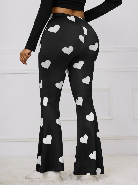 Ladies' Love Printed Casual Slimming Pants