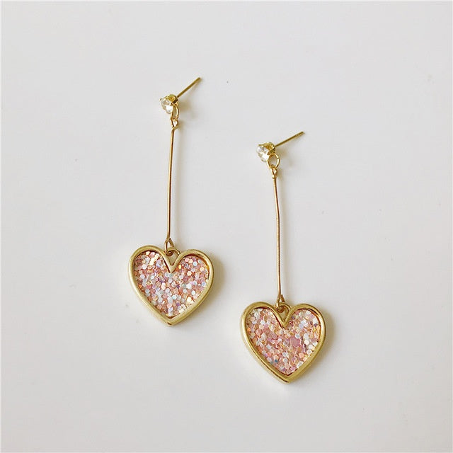 Pink Retro Fashion Sequin Earrings