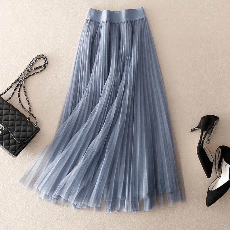 Pleated Mesh Skirt Skirt