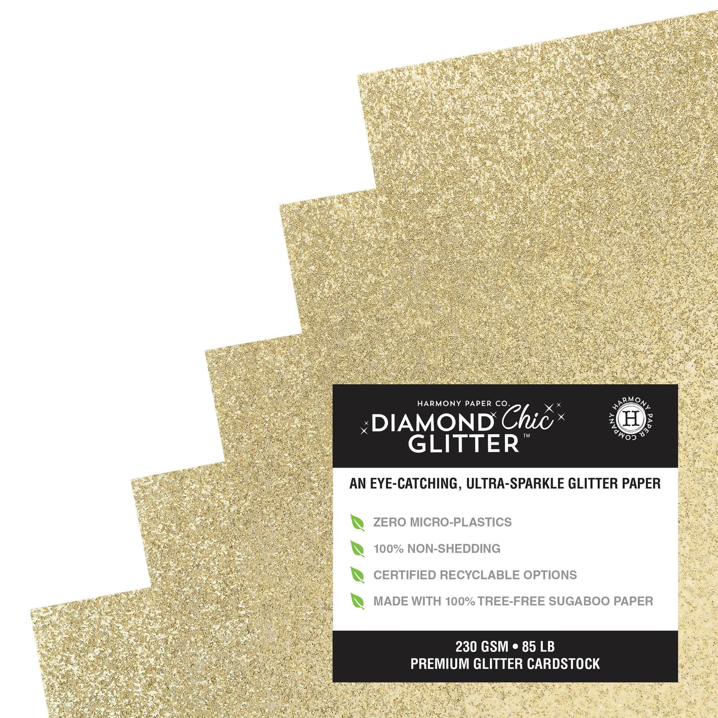 Shed-Free Glitter Cardstock 8.5" x 11" – 20 Sheets, 85lb Heavyweight for Crafts & Cards