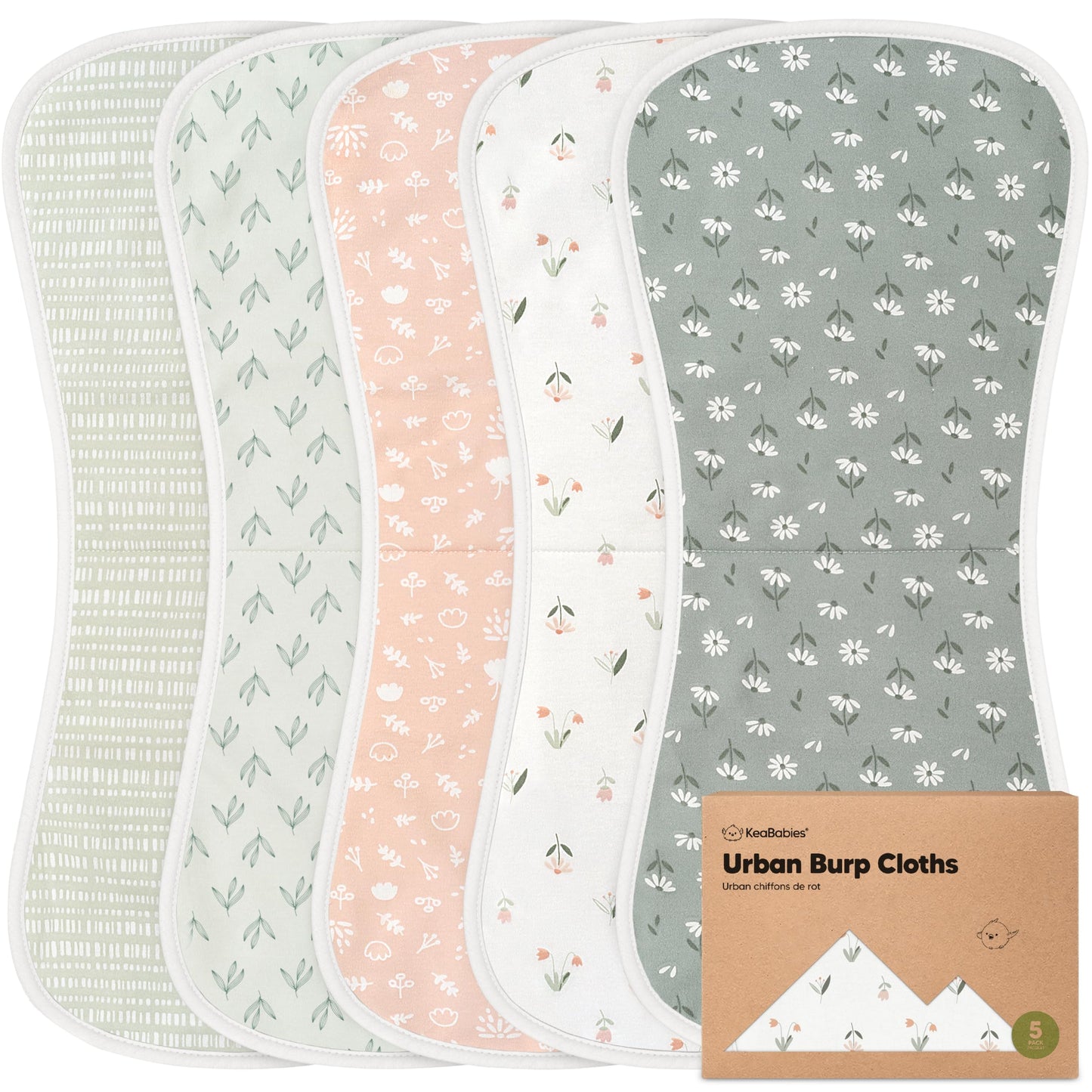 Organic Burp Cloths 5-Pack Super Absorbent Burping Cloth