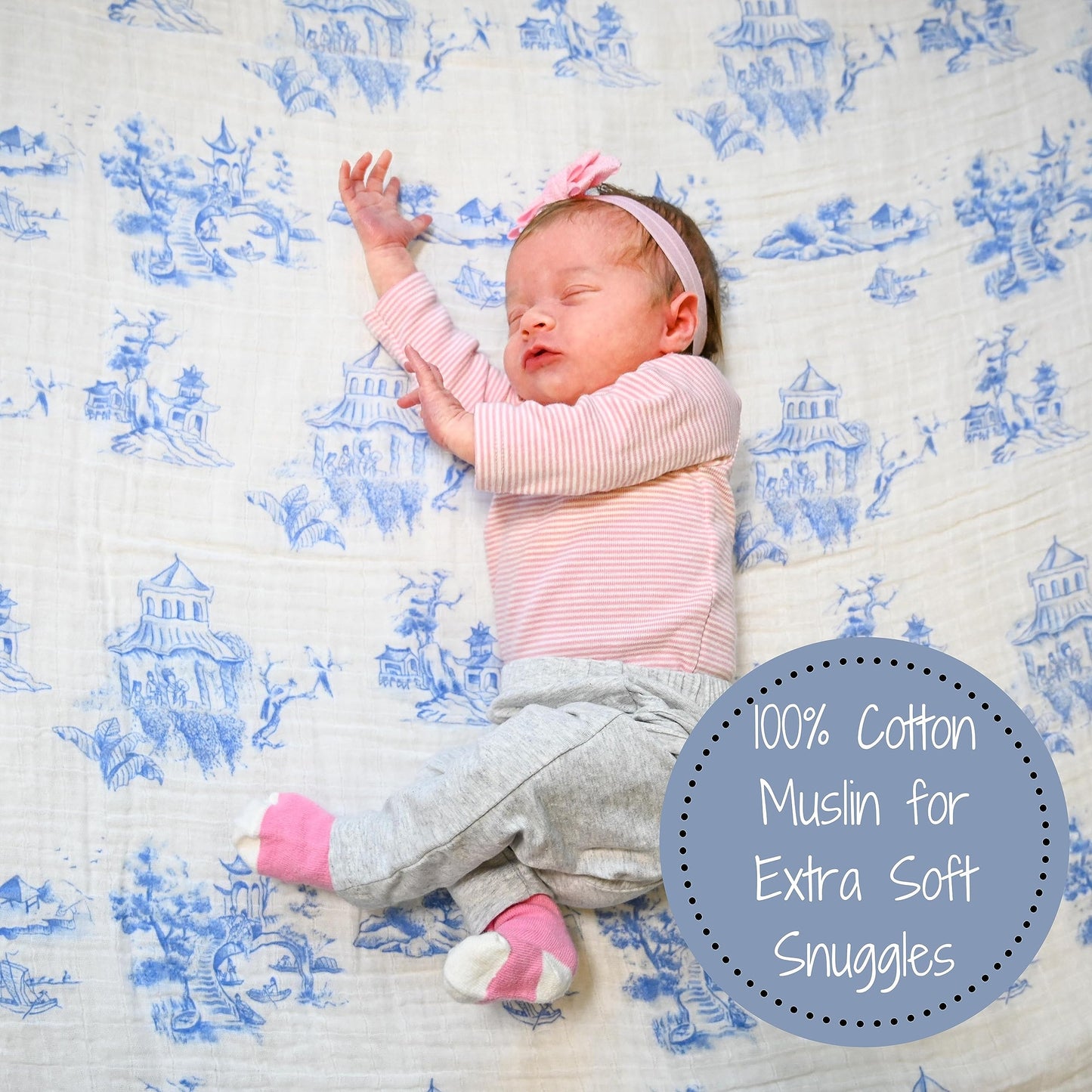 Cotton 100% Muslin Swaddle Blankets