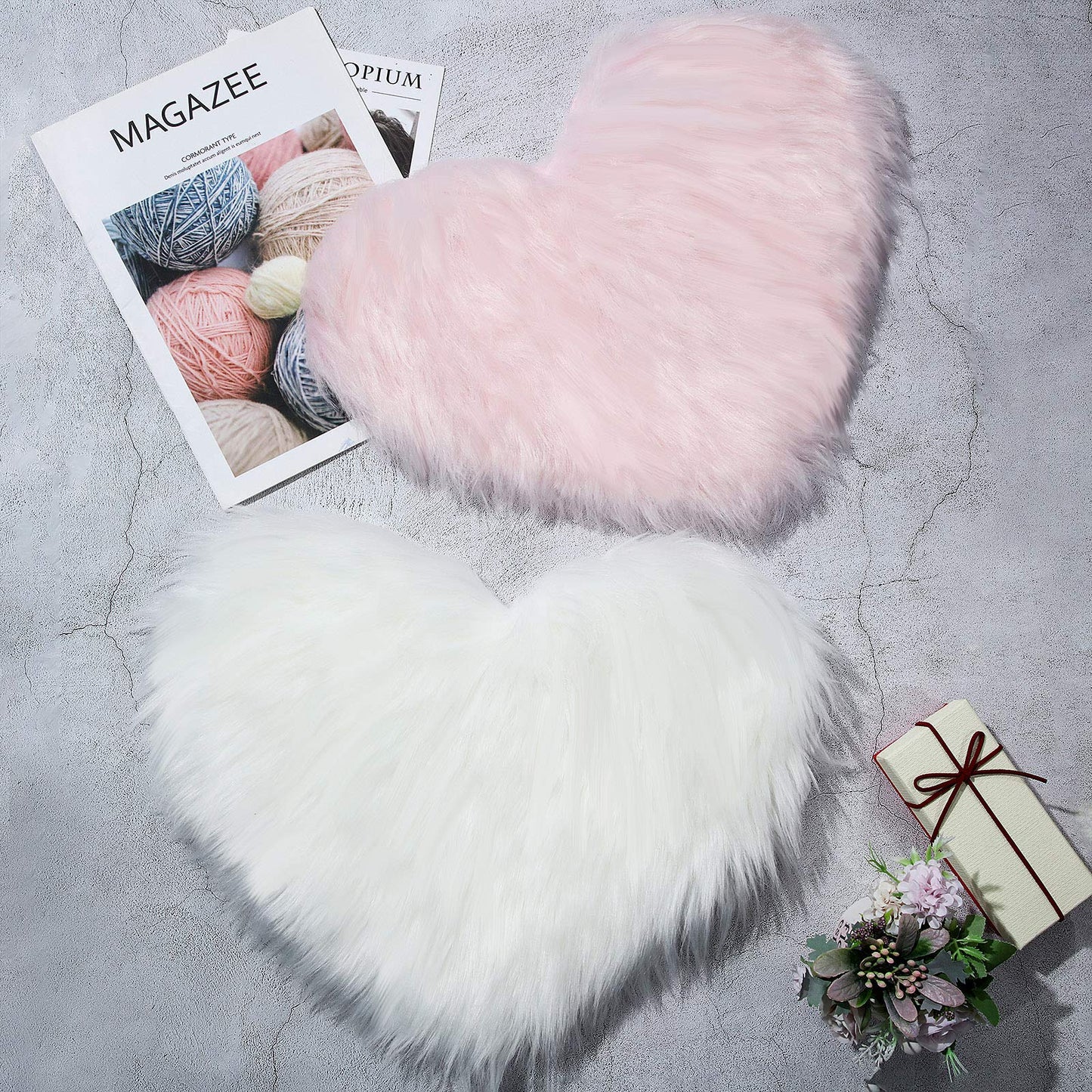 Heart Shaped Rug Faux Room Fluffy Carpe