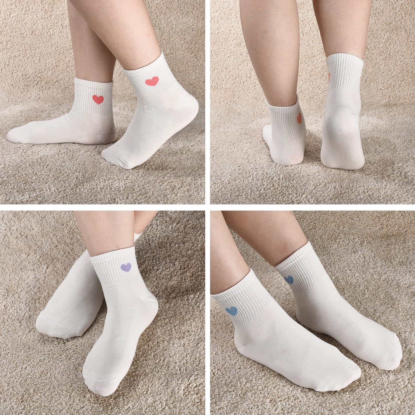 Women's Crew Socks Ankle High Cotton Fun Cute Athletic Running Socks(5-Pairs With Present Box)