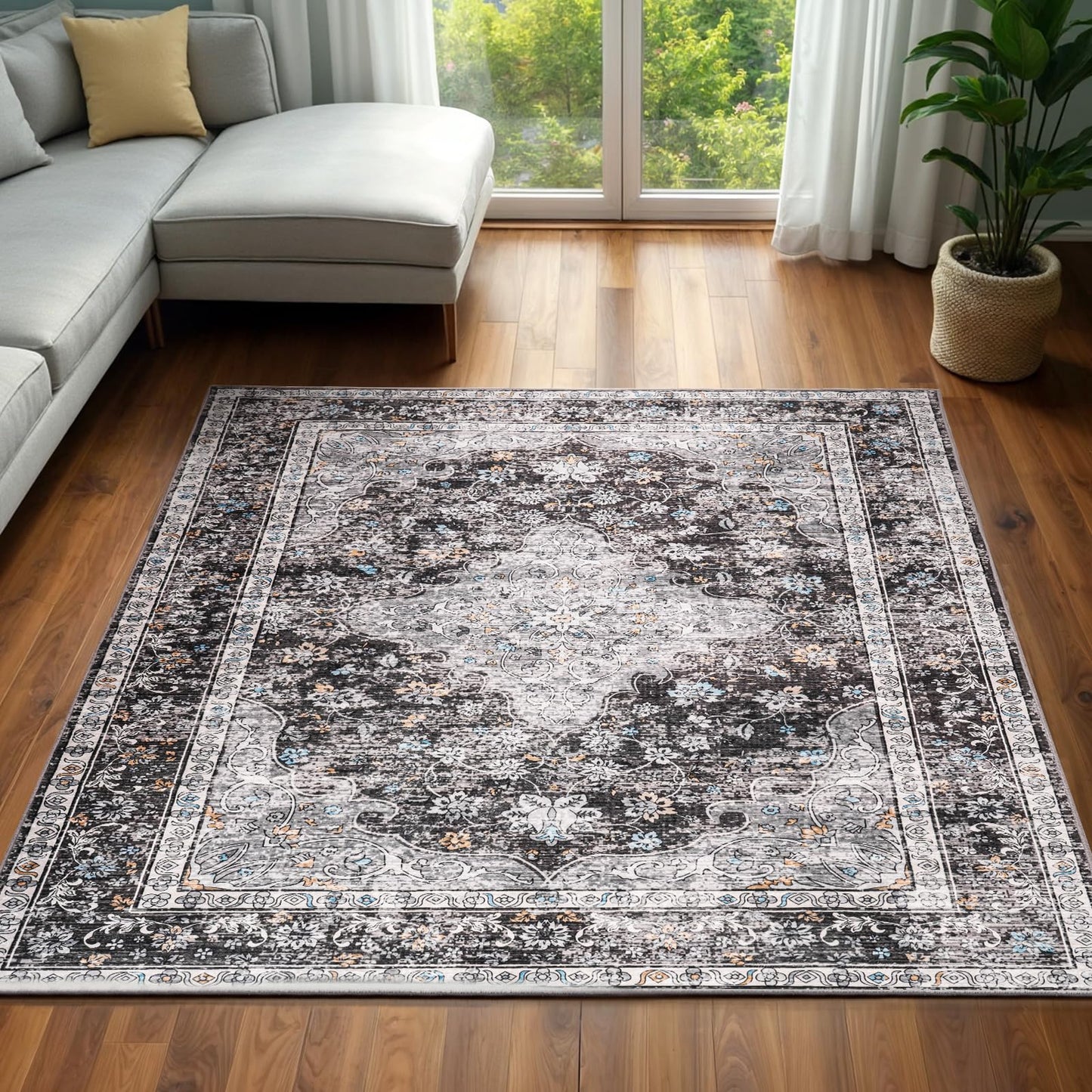 Non Slip Machine Washable Large Living Room Rug