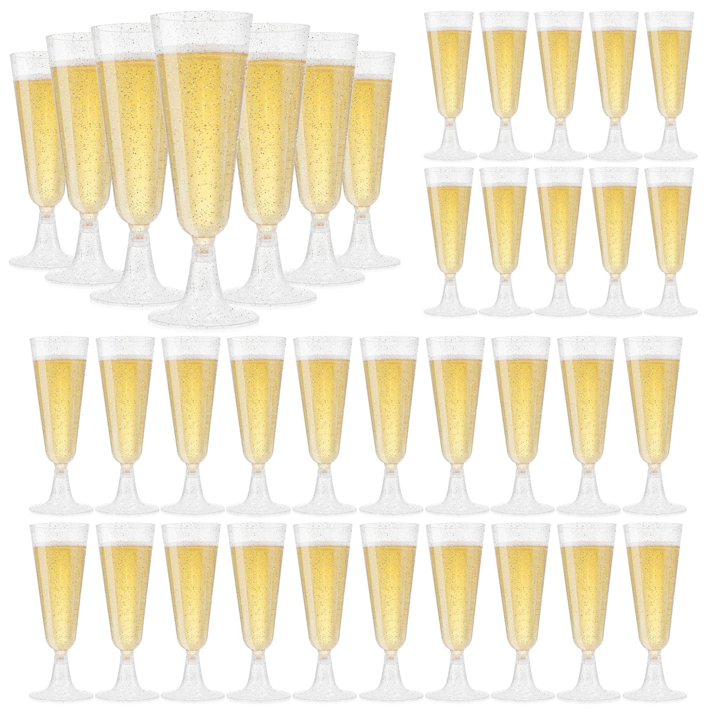 Champagne Flutes Plastic 100 Pack Disposable Mimosa Glasses