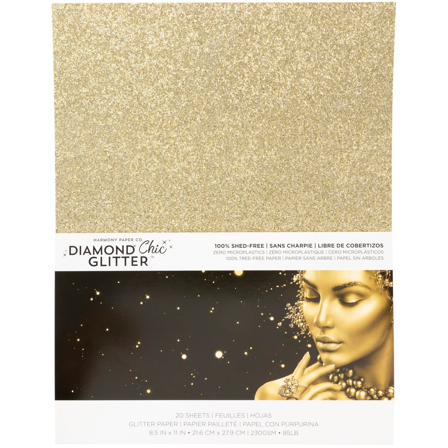 Shed-Free Glitter Cardstock 8.5" x 11" – 20 Sheets, 85lb Heavyweight for Crafts & Cards