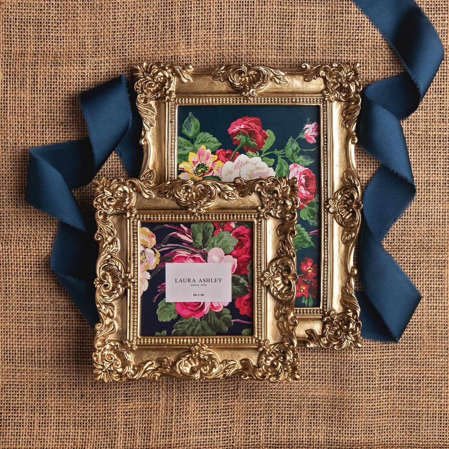 Laura Ashley 2x3 Ornate Resin Picture Frame – Handcrafted Floral Design with Easel for Tabletop and Wall Display