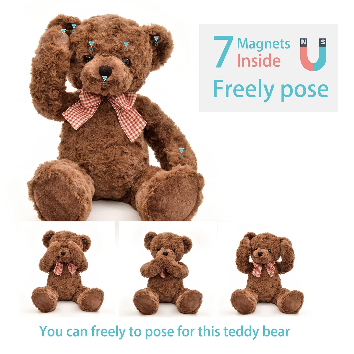 Posed Teddy Bear Stuffed Animal Cute Plush 20”