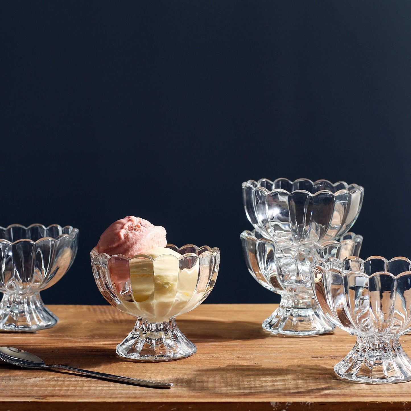 Set of 5oz Footed Tulip Glass Dessert Cups – Perfect for Ice Cream, Sundaes, Fruit, Snacks, Cocktails & Holiday Parties