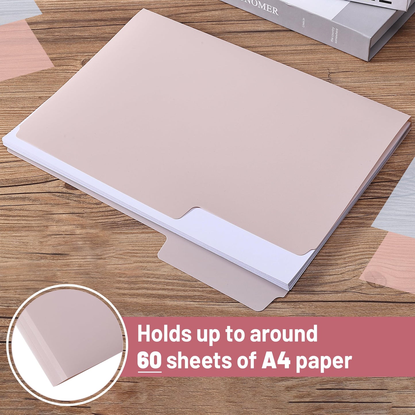 Pastel Colored Poly File Folders, 1/3 Cut Tab, 6 Pack, Letter Size, File Folders