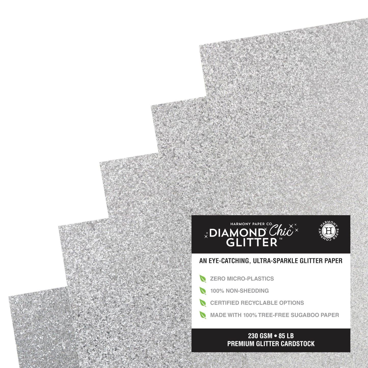 Shed-Free Glitter Cardstock 8.5" x 11" – 20 Sheets, 85lb Heavyweight for Crafts & Cards