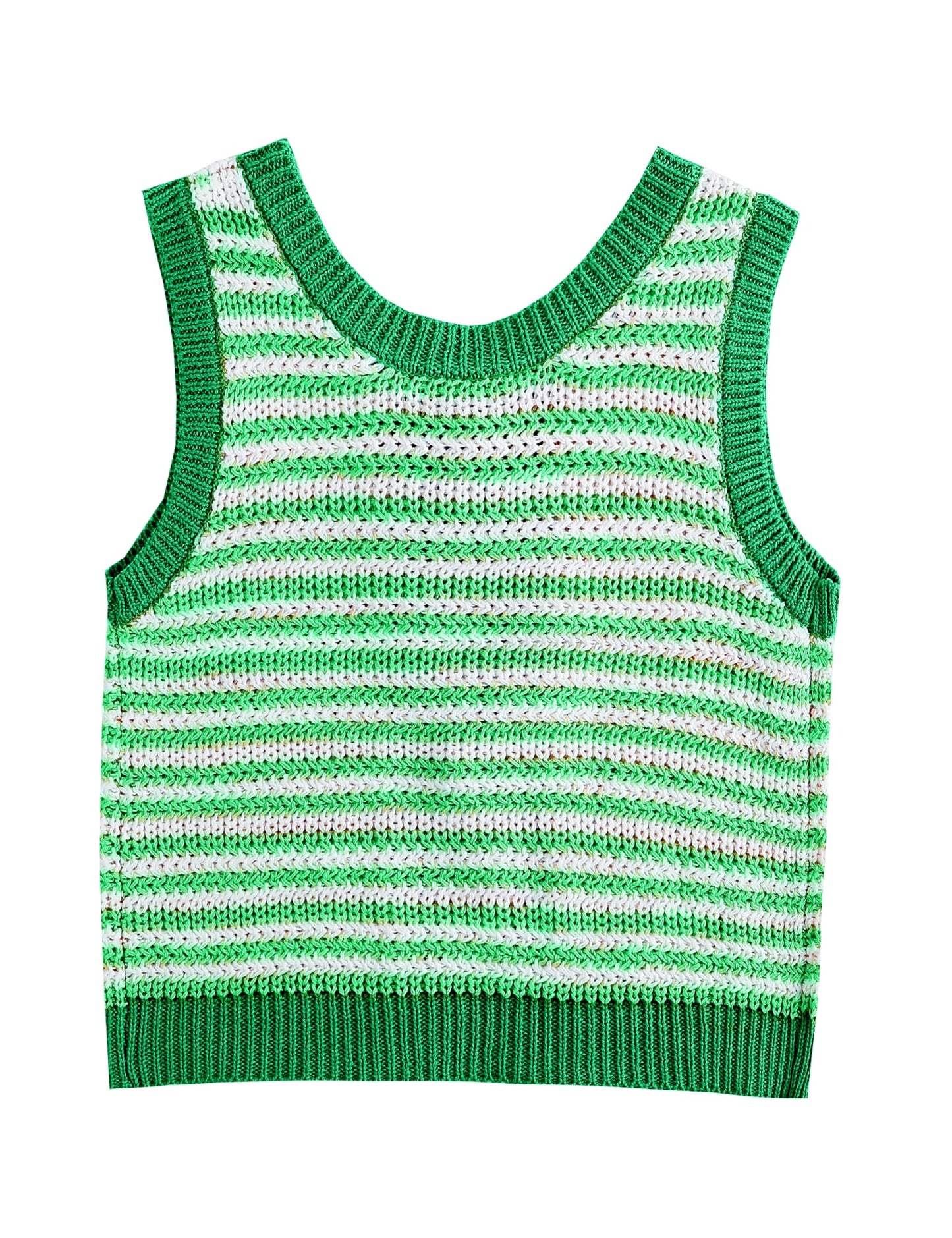 Color Block Tie Back Knit Tank Tops