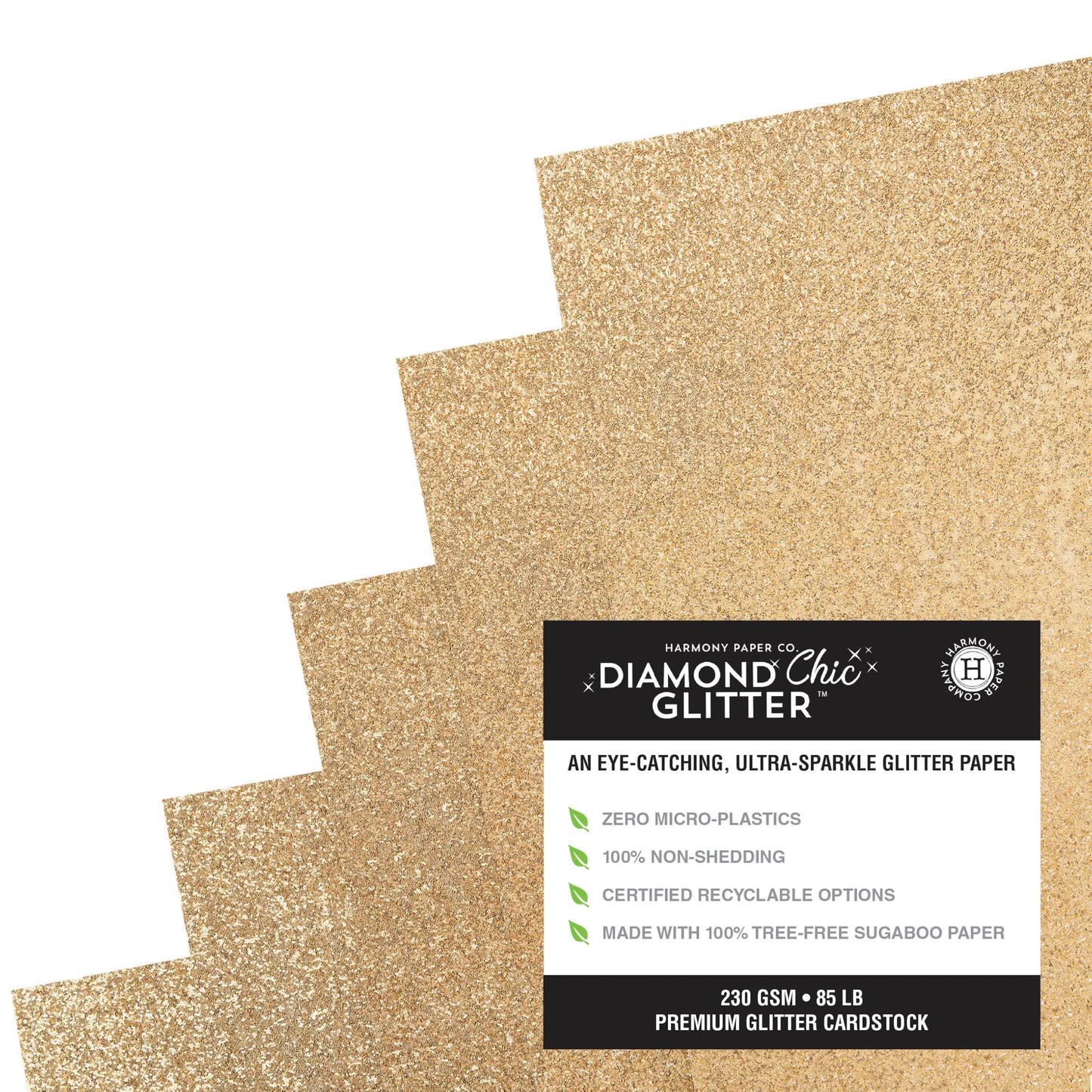 Shed-Free Glitter Cardstock 8.5" x 11" – 20 Sheets, 85lb Heavyweight for Crafts & Cards