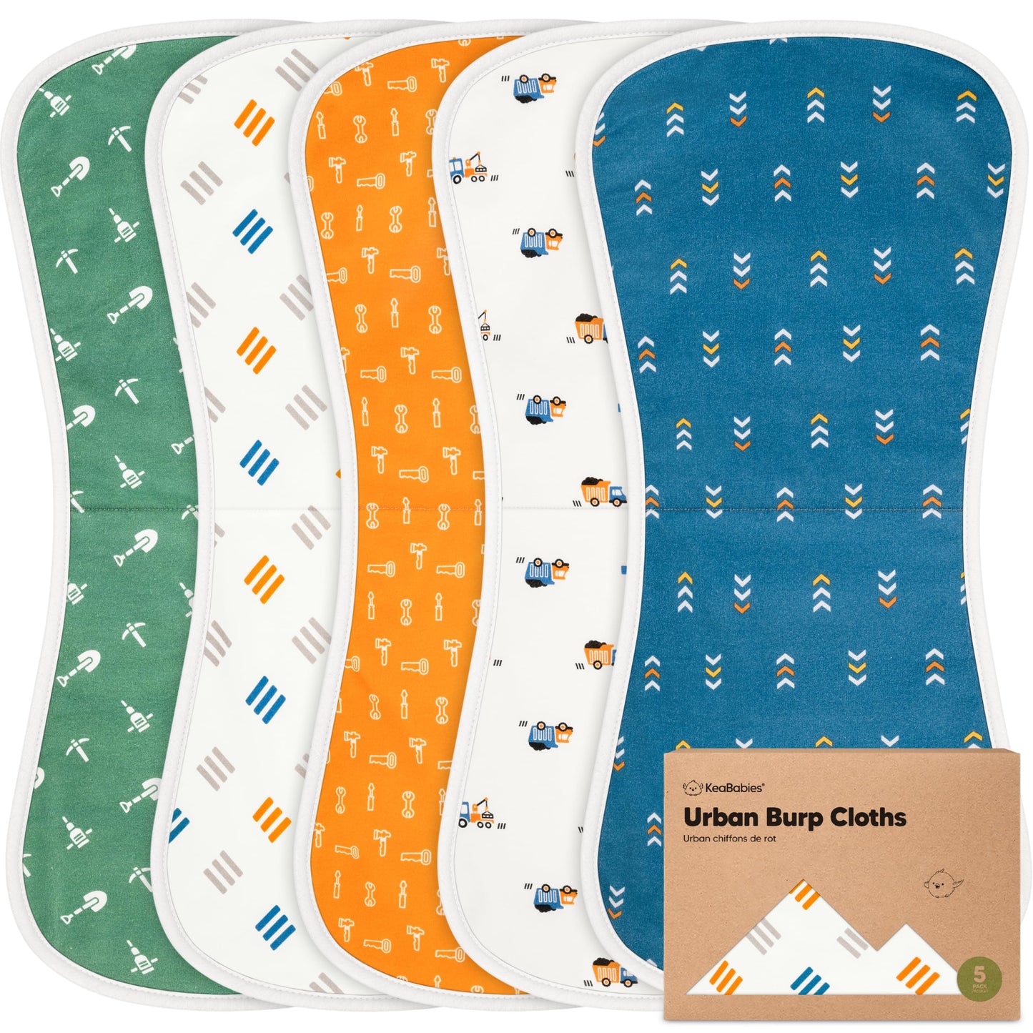 Organic Burp Cloths 5-Pack Super Absorbent Burping Cloth