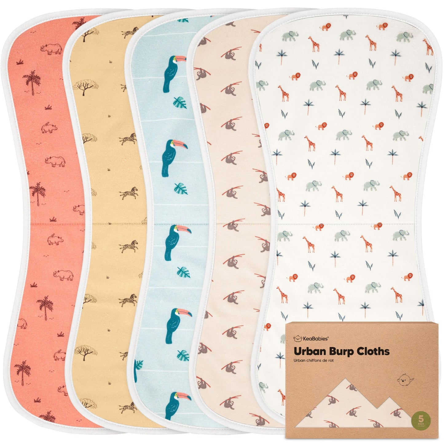 Organic Burp Cloths 5-Pack Super Absorbent Burping Cloth