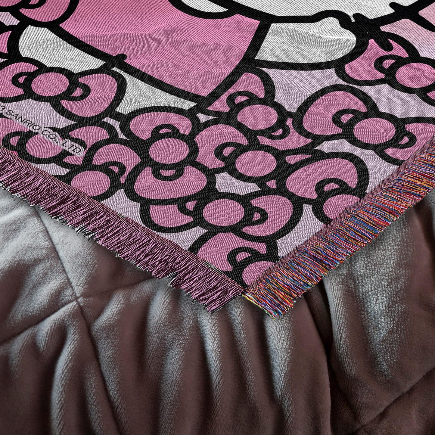 Hello Kitty Woven Jacquard Throw Blanket, 46" x 60", More Bows