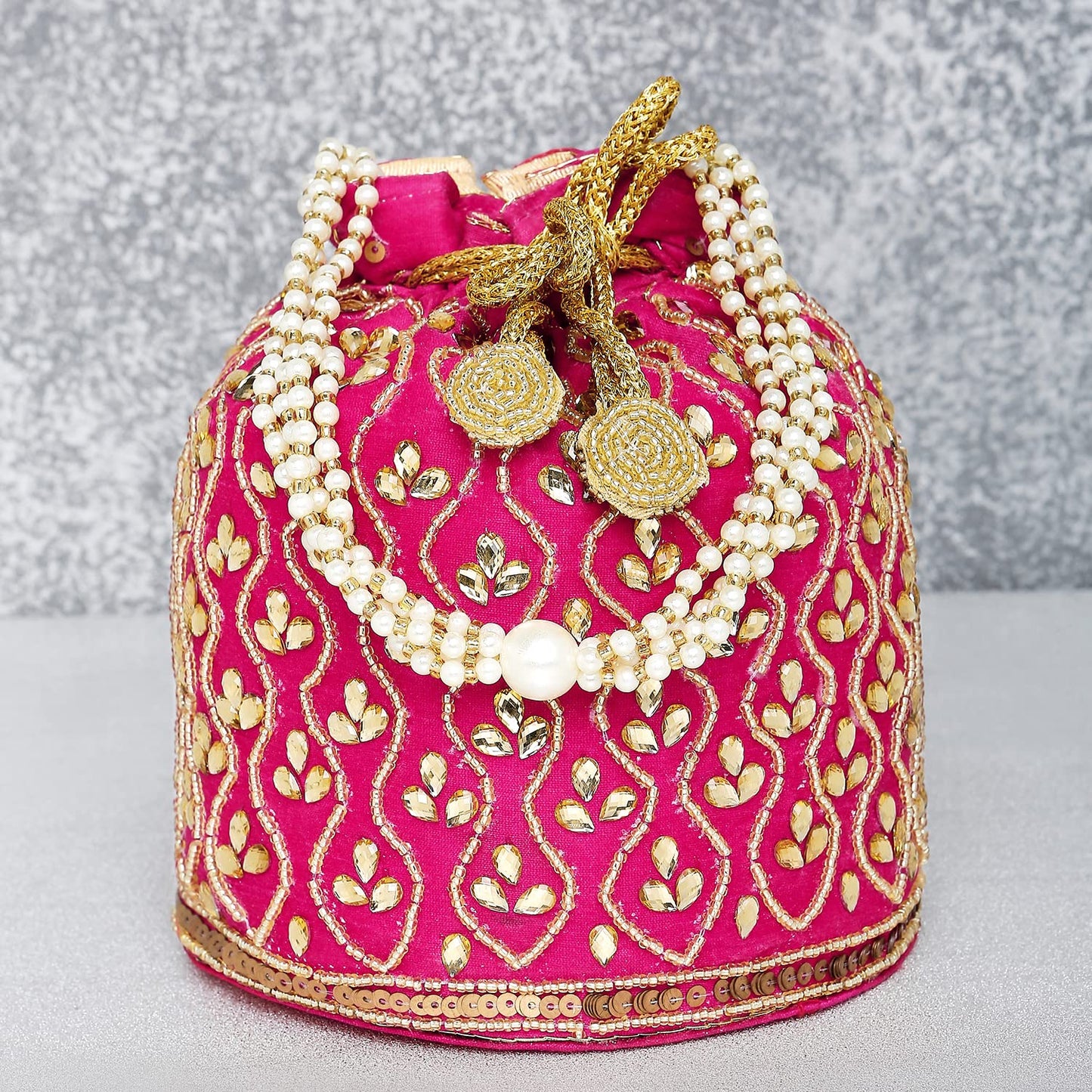 Handmade Aheli Potli Bag – Elegant Evening Wristlet & Bridal Handbag