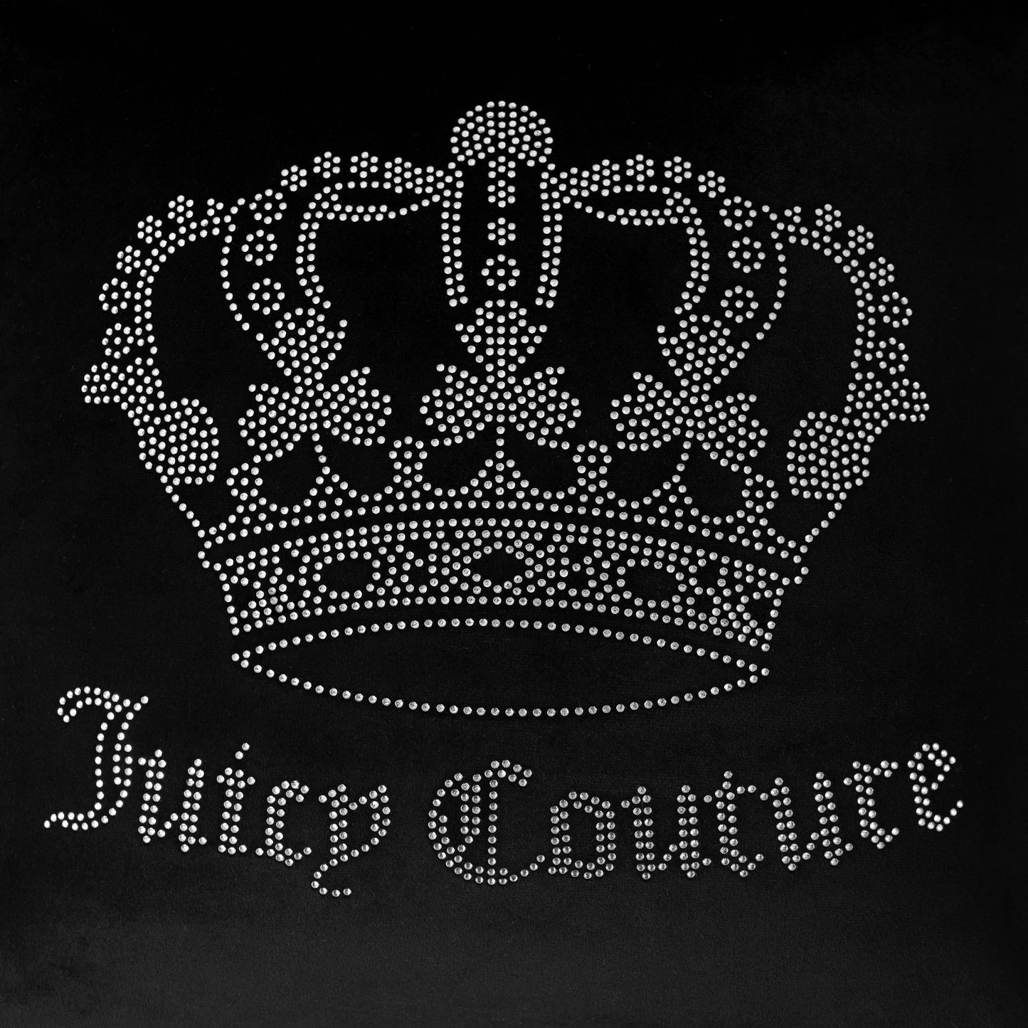 Juicy Couture - Decorative Accent Pillow, Velvet Rhinestone Crown, Premium Reversible Throw Pillow