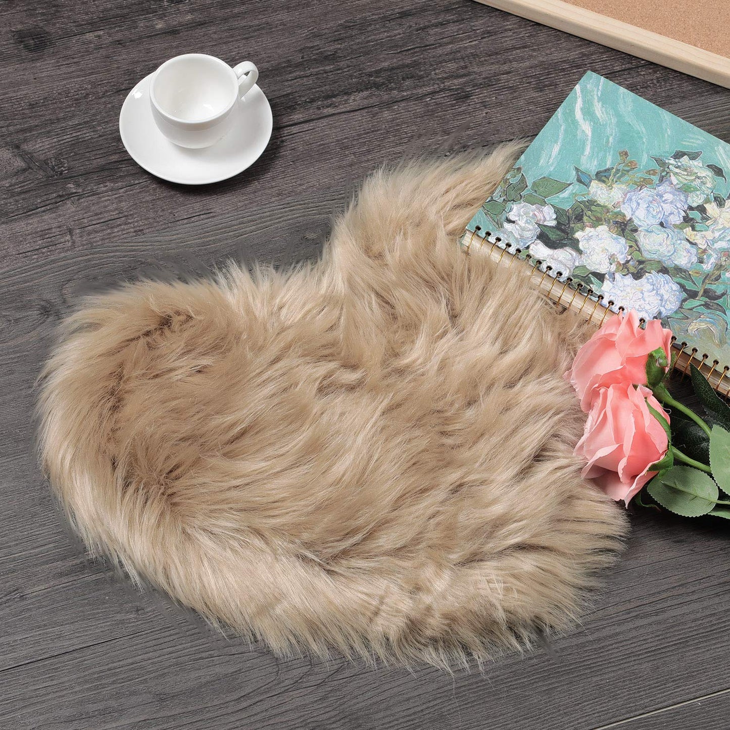 Heart Shaped Rug Faux Room Fluffy Carpe