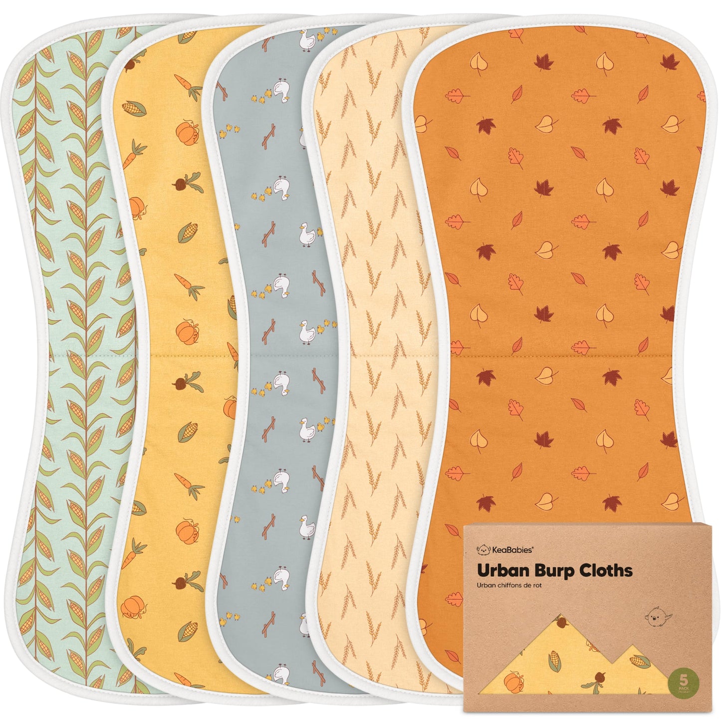 Organic Burp Cloths 5-Pack Super Absorbent Burping Cloth