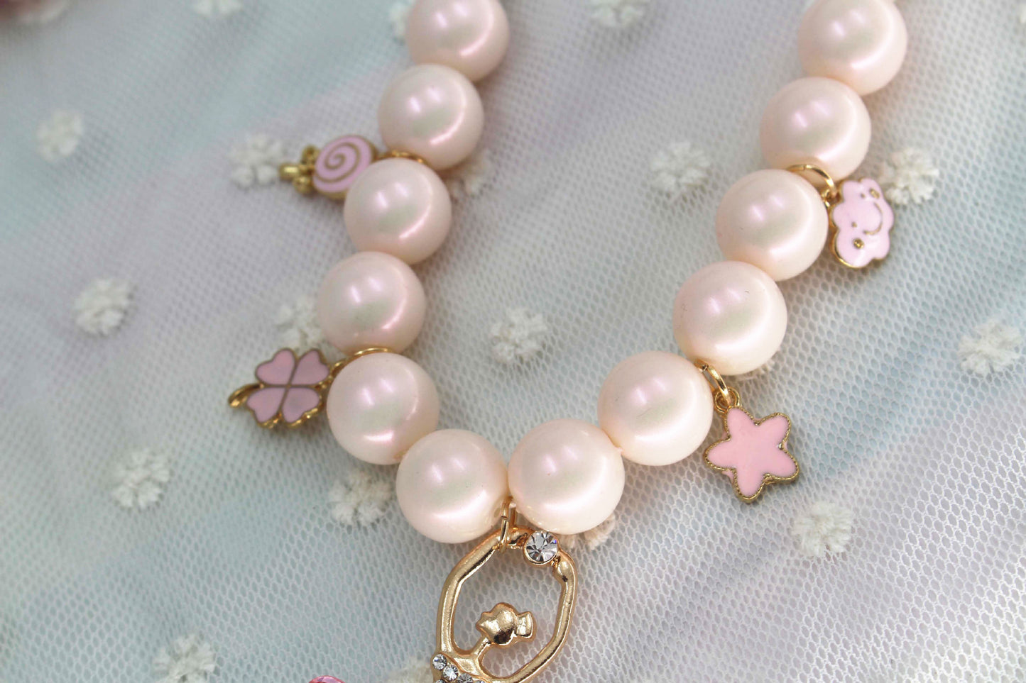 Pink Pearl Ballerina Necklace