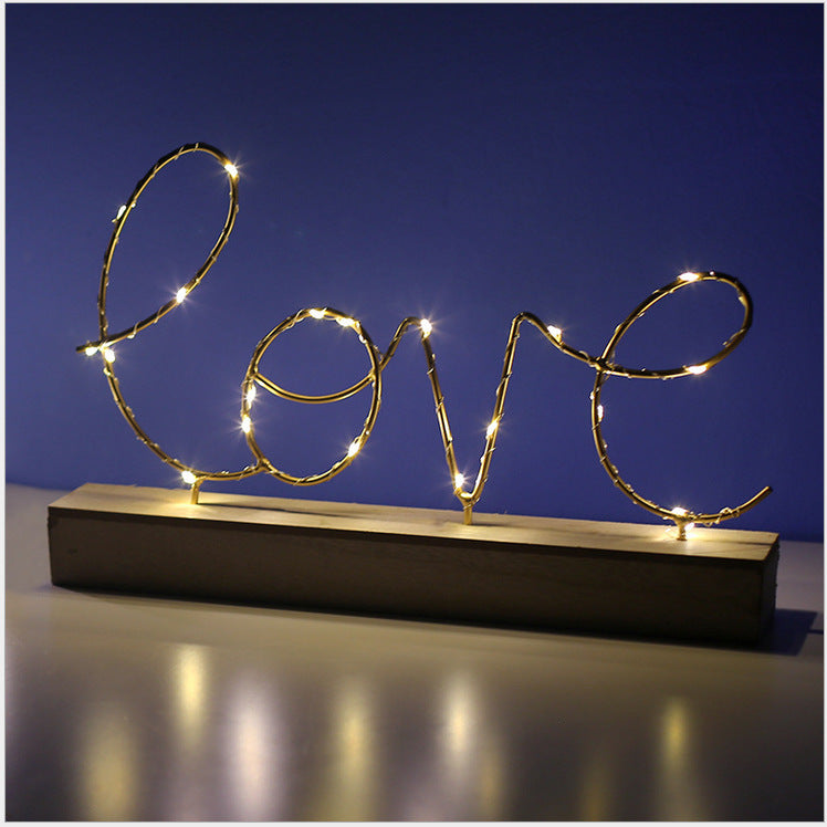 Letter Winding Letter Romantic Home Night Light Decoration