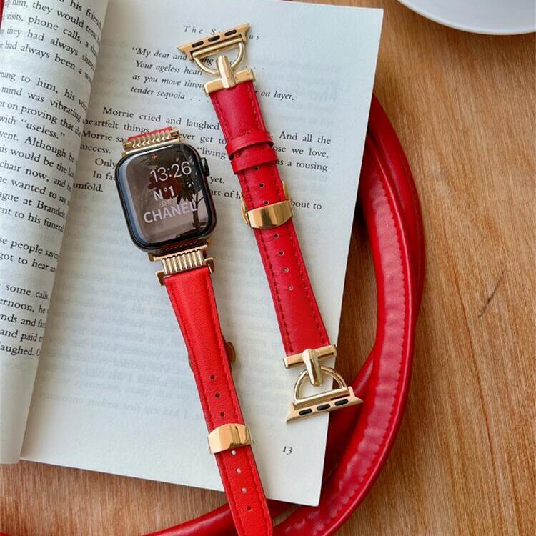 Red Leather Wristband