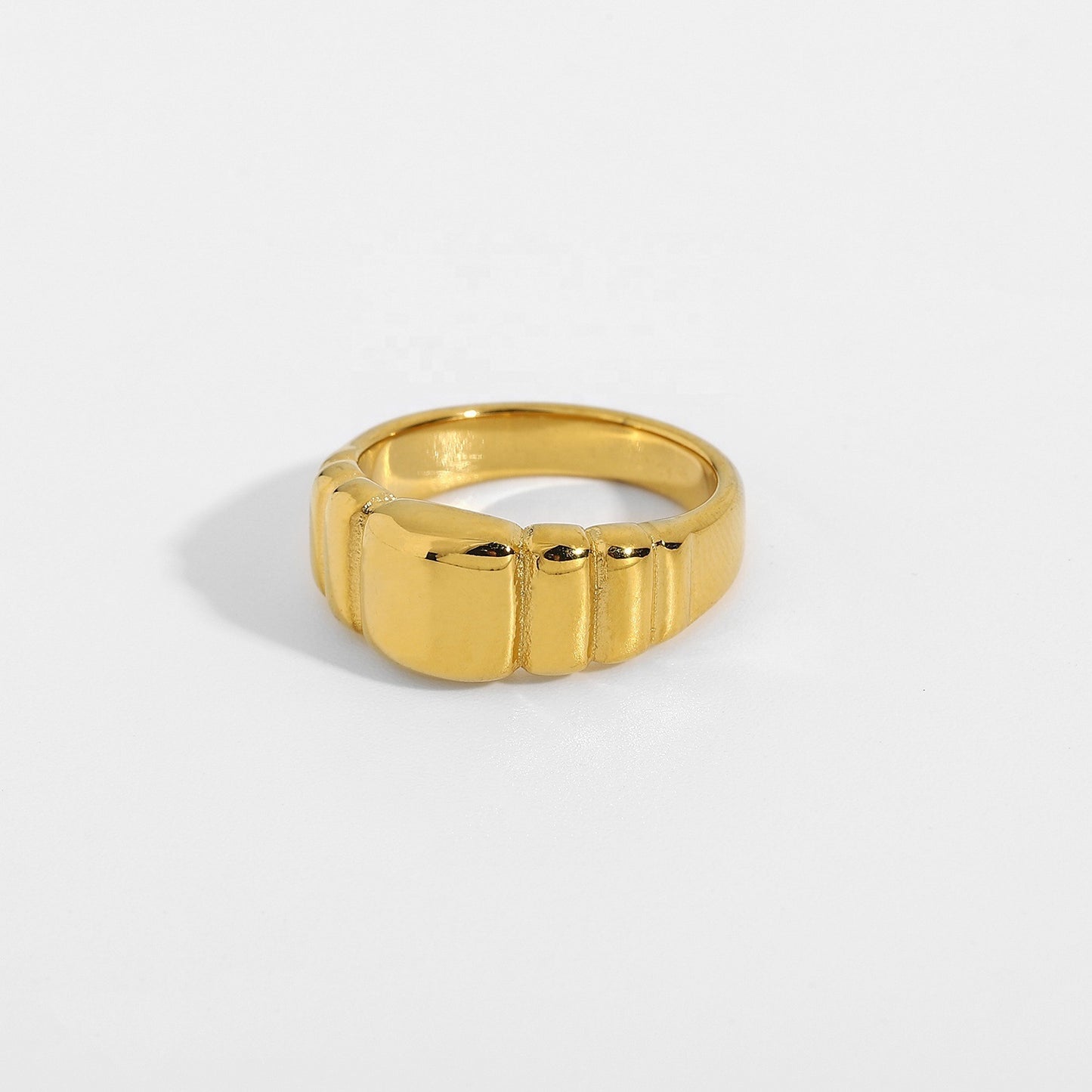 Gold Plated Stainless Steel Chunky Ring