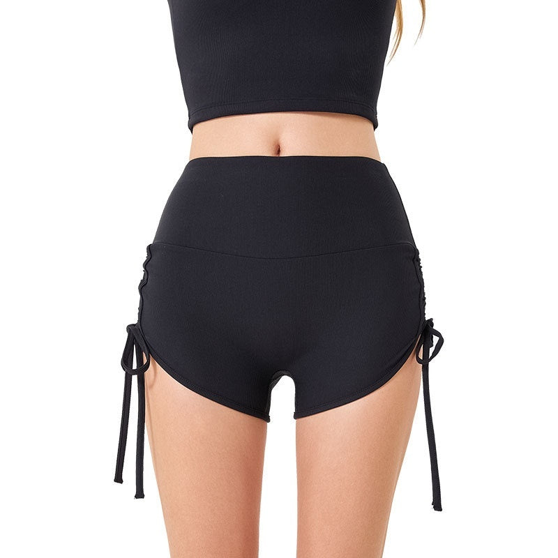 Thin Drawstring Sports Shorts Women's High Elastic Fitness Yoga Shorts